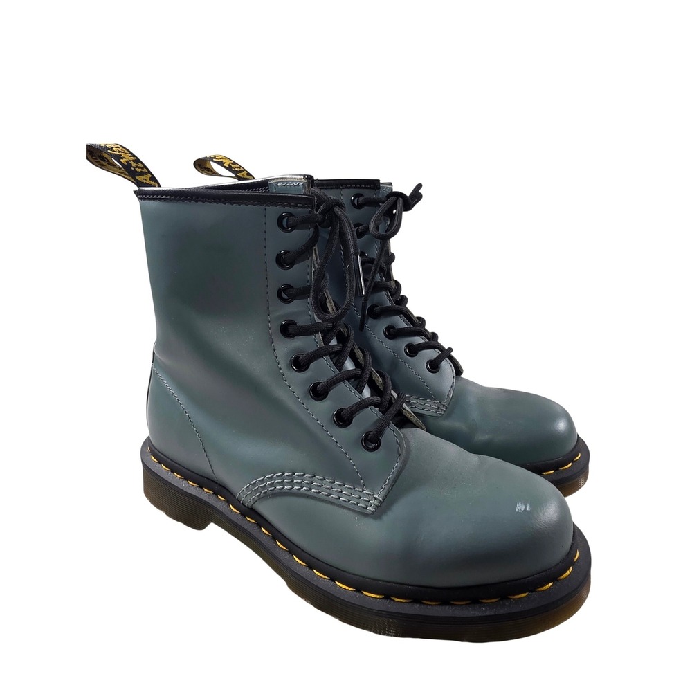 Dr. Martens Smooth Leather Lace Up Boots Slate Blue Grey 26069 US L 7 M 6